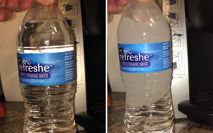 Απίστευτο βίντεο: Mπουκάλι νερό παγώνει στη στιγμή